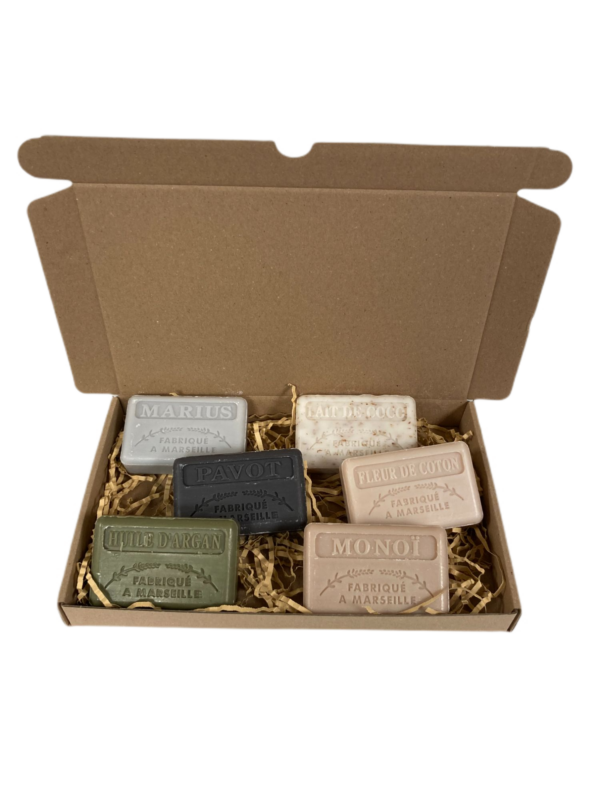 Zeep bar cadeauset: Marius, Pavot, Huile d'argan, Lait de coco, fleur de coton, Monoi - Afbeelding 2