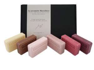 Marseille zeep bar cadeauset: Cassis, Unicorn, Pop-corn, Prinses, Chocolade, Kers