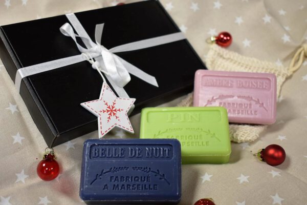 kerstbox Belle de nuit, Den, Ambre boisee+ Sisal zeepzakje