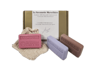 Zeep cadeau: Sisal zeepzakje - Framboos - Lavendel - Vanille